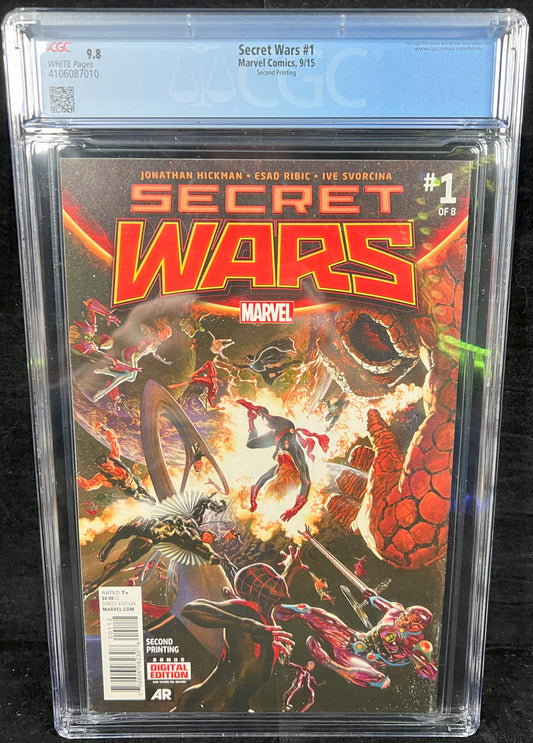 Secret Wars # 1 CGC 9.8 Second Printing Virgin Alex Ross 2015 Marvel GOD DOOM !!