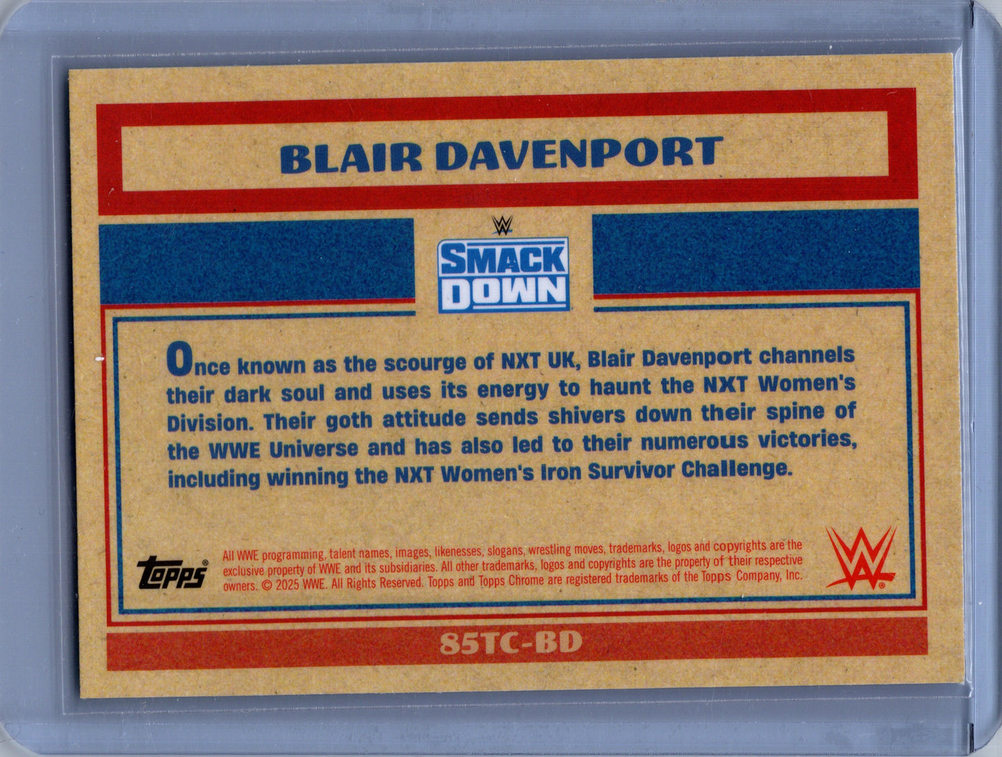 2024 - 2025 Topps Chrome WWE Blair Davenport #85TC-BD NEON GREEN #90/99