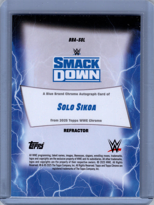 2024 - 2025 WWE Topps Chrome Solo Sikoa #BBA-SOL Refractor Auto #58/175