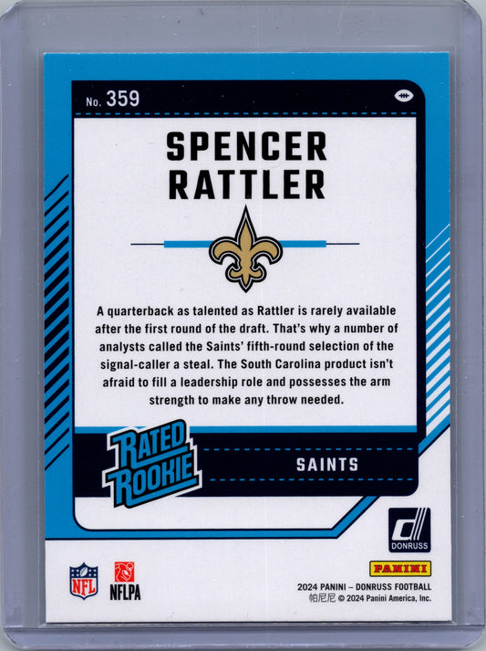 2024 Donruss Football Rated Rookie #359 Spencer Rattler