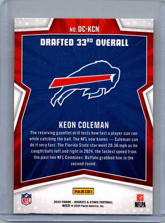 2024 Panini Rookies & Stars #DC-KCN Keon Coleman Draft Class , NM or Better !!