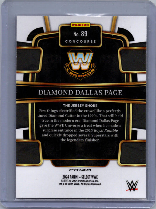 Diamond Dallas Page 2024 Panini Select WWE CONCOURSE ORANGE FLASH PRIZM Card #89