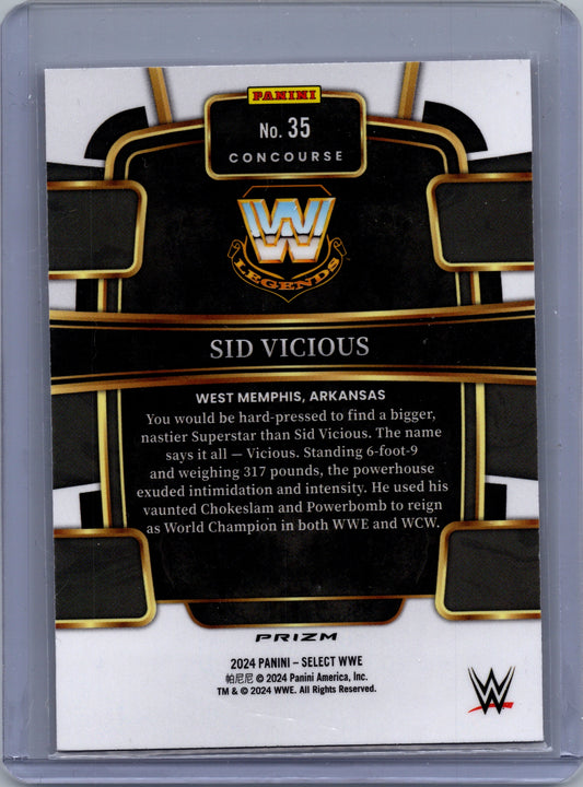 2024 Panini Select WWE Sid Vicious CONCOURSE ORANGE FLASH PRIZM Card #35