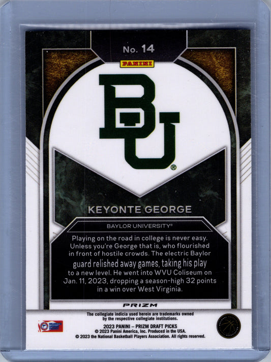 2023 Prizm Draft Picks #14 Keyonte George RC RED CRACKED ICE
