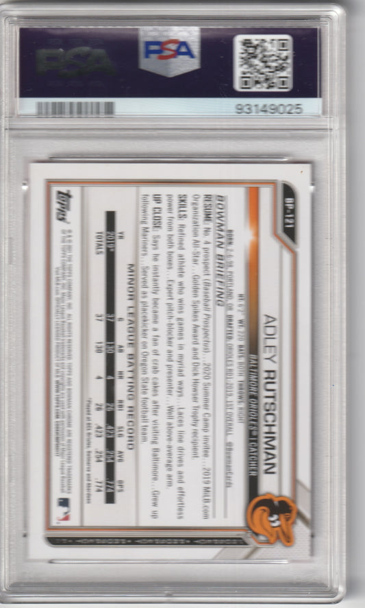 2021 Bowman Chrome Prospects Fuchsia Refractor Adley Rutschman PSA 9 #093/299