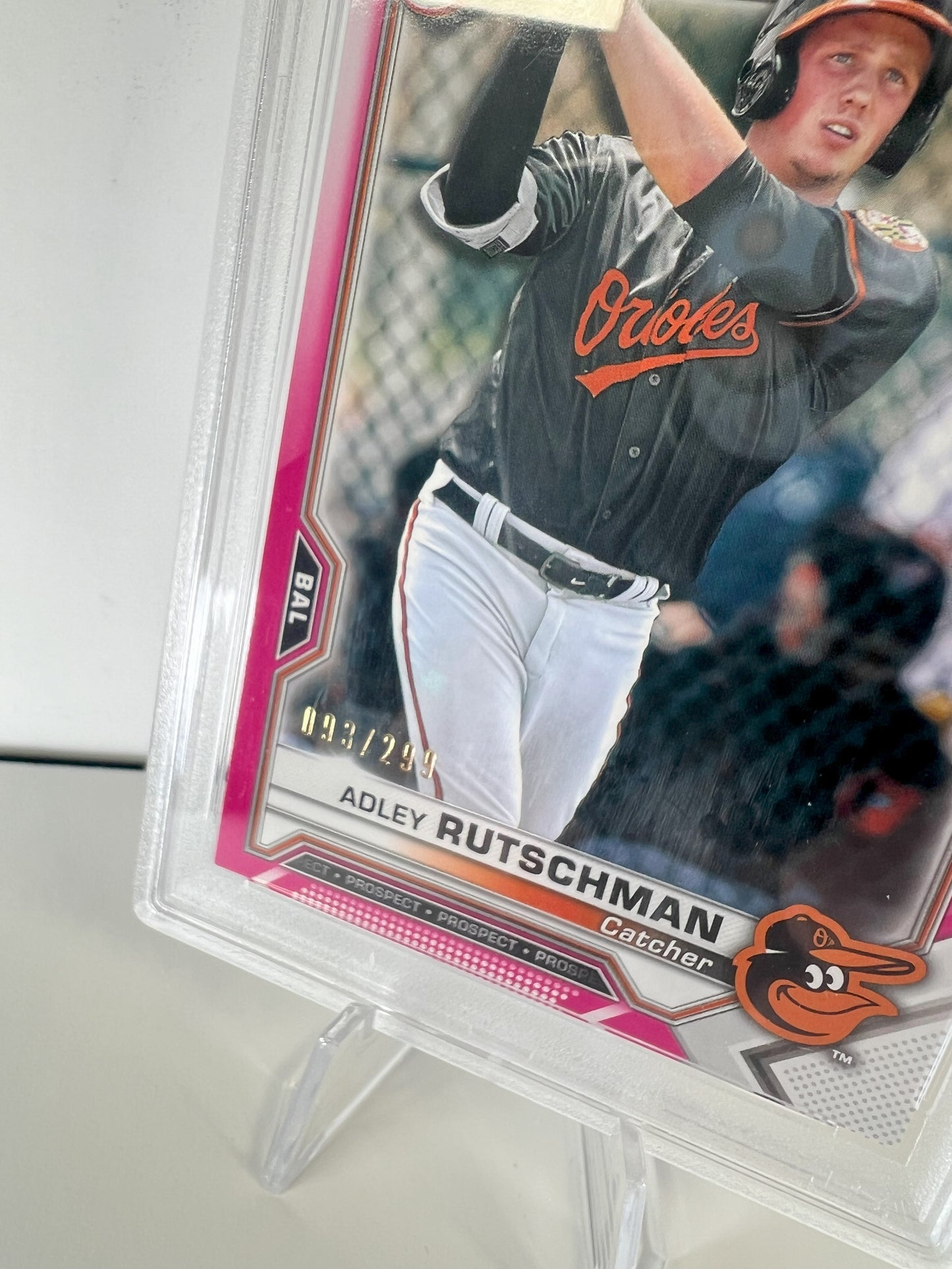 2021 Bowman Chrome Prospects Fuchsia Refractor Adley Rutschman PSA 9 #093/299