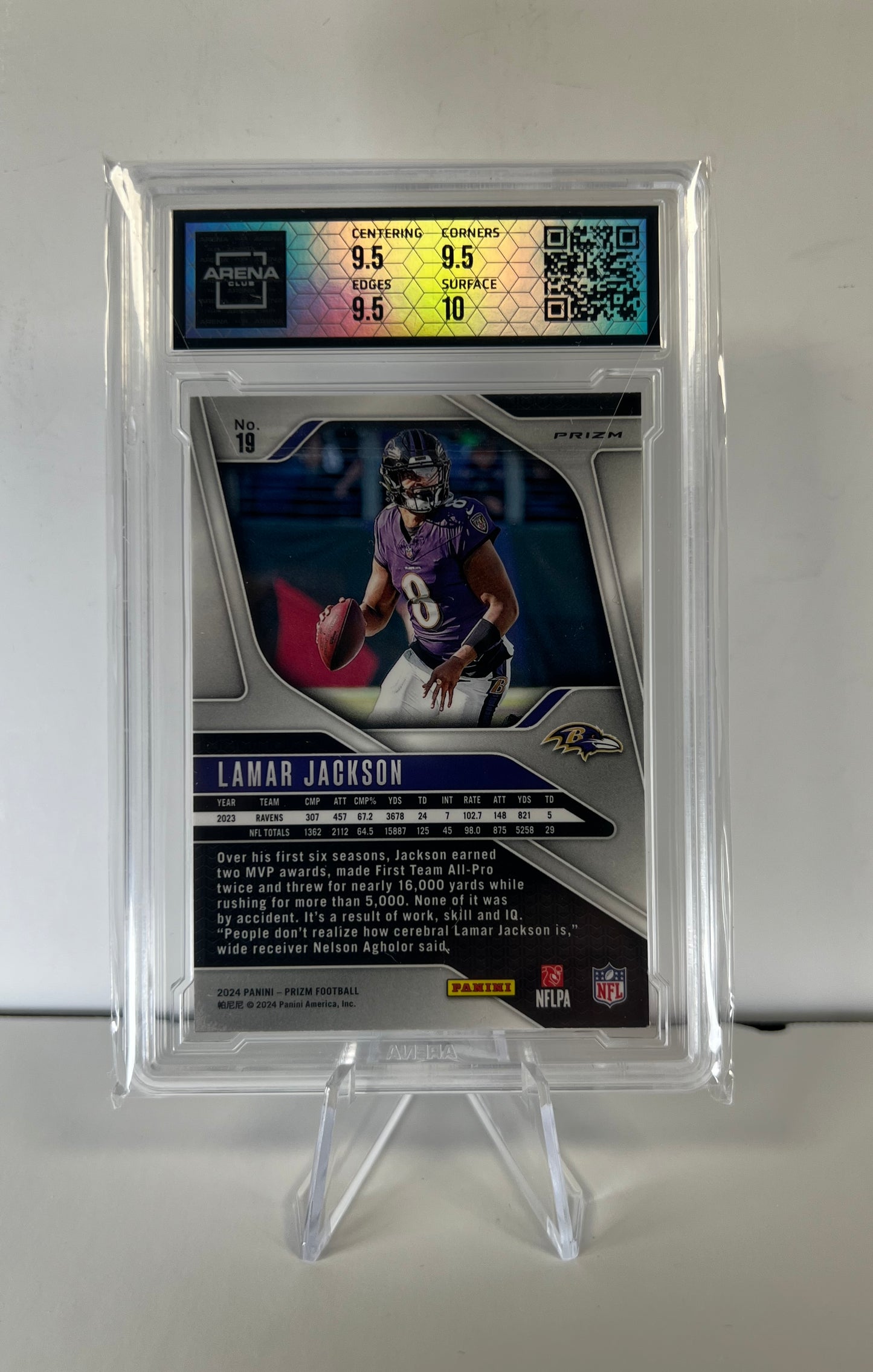 2024 Panini Prizm Football Lamar Jackson #19 Silver Arena Club 10