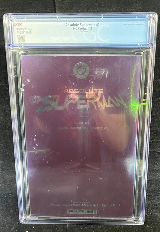 ABSOLUTE SUPERMAN #1 DC COMICS CVR J JIM LEE FOIL VARIANT CGC 9.8 NM/MT SEE PIC