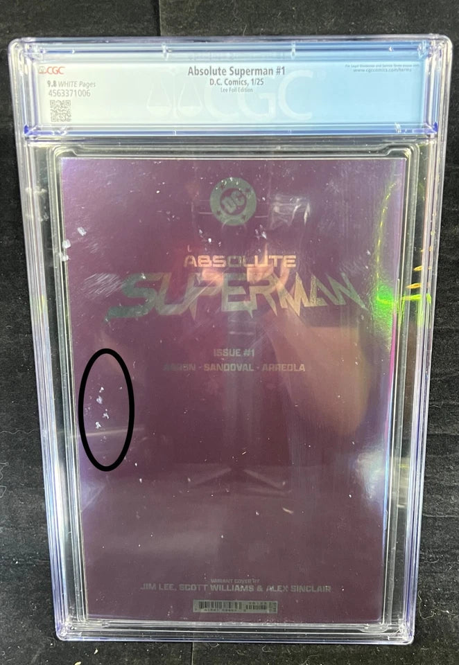 ABSOLUTE SUPERMAN #1 DC COMICS CVR J JIM LEE FOIL VARIANT CGC 9.8 NM/MT SEE PIC