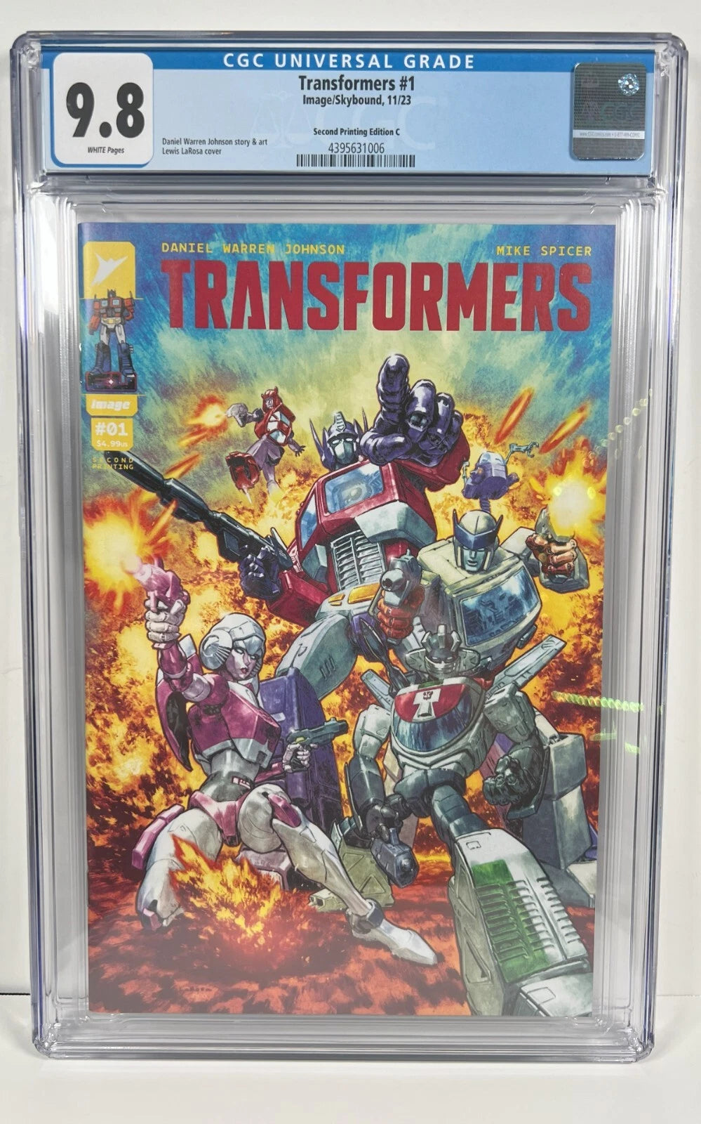 Transformers #1 CGC 9.8 2023 Image Comics 2nd Print Autobots Cover !! NEW !!