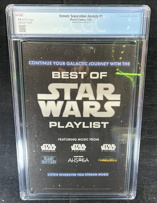 Venom Separation Anxiety #1 2024 Marvel Comics Gerardo Sandoval Variant CGC 9.8