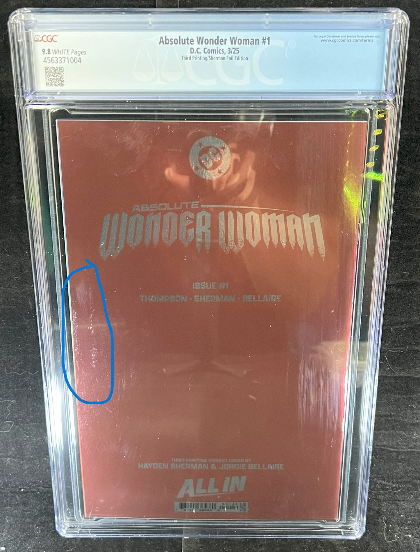 2024 Absolute Wonder Woman #1 3rd print 2024 DC CGC 9.8 Sherman Foil Variant