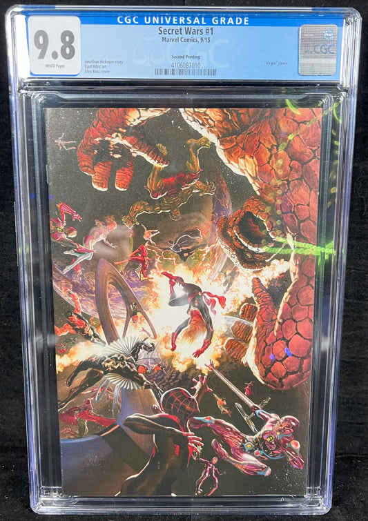 Secret Wars # 1 CGC 9.8 Second Printing Virgin Alex Ross 2015 Marvel GOD DOOM !!