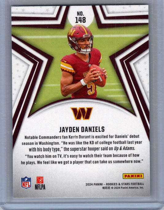 2024 Panini Rookies & Stars JAYDEN DANIELS 148 Base RC Rookie Commanders ROTY 🔥