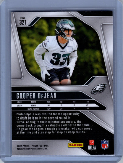 2024 PRIZM FOOTBALL ROOKIE # 321 COOPER DEJEAN EAGLES