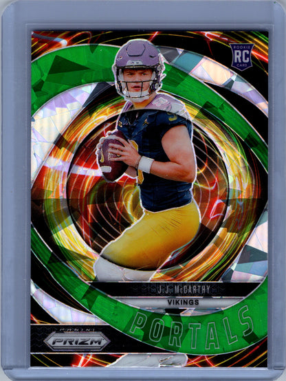 2024 Panini Prizm - Portals J.J. McCarthy #7 Green Ice Prizm (RC)