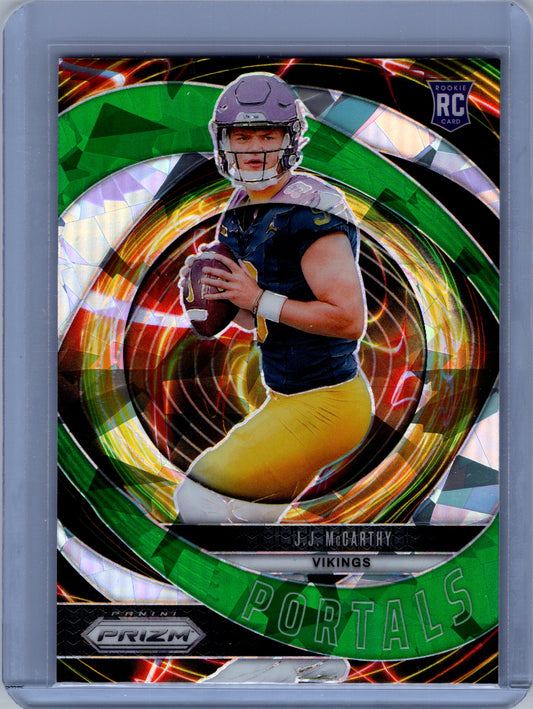 2024 Panini Prizm - Portals J.J. McCarthy #7 Green Ice Prizm (RC)