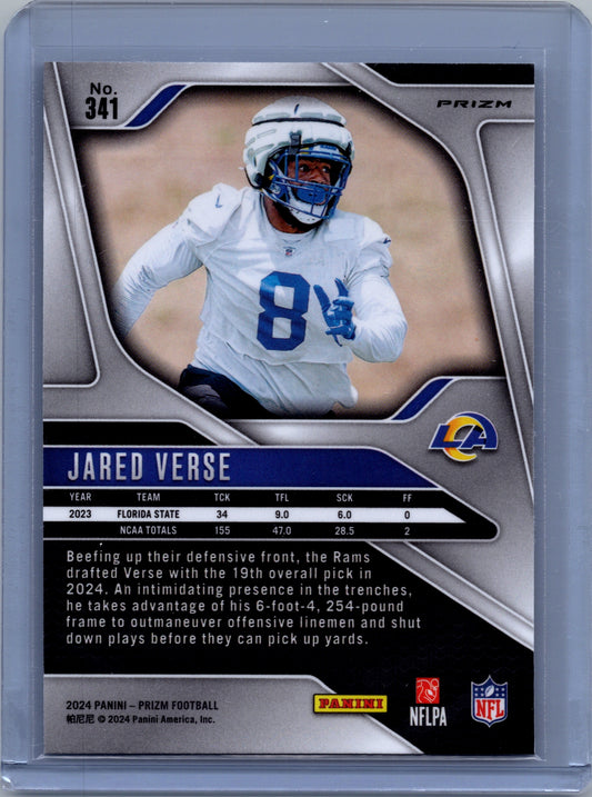 2024 Panini Prizm Silver RC #341 Jared Verse Rookie Rams