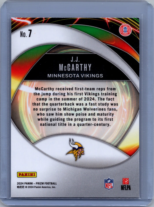 2024 Panini Prizm - Portals J.J. McCarthy #7 Silver Prizm (RC)