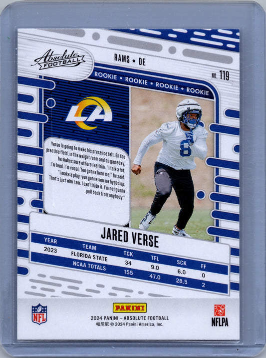 2024 Panini Absolute - Rookies Jared Verse #119 (RC)