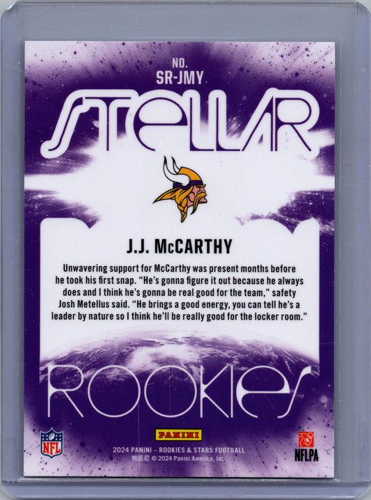 2024 Panini Rookies & Stars - Stellar Rookies J.J. McCarthy #SR-JMY Silver (RC)