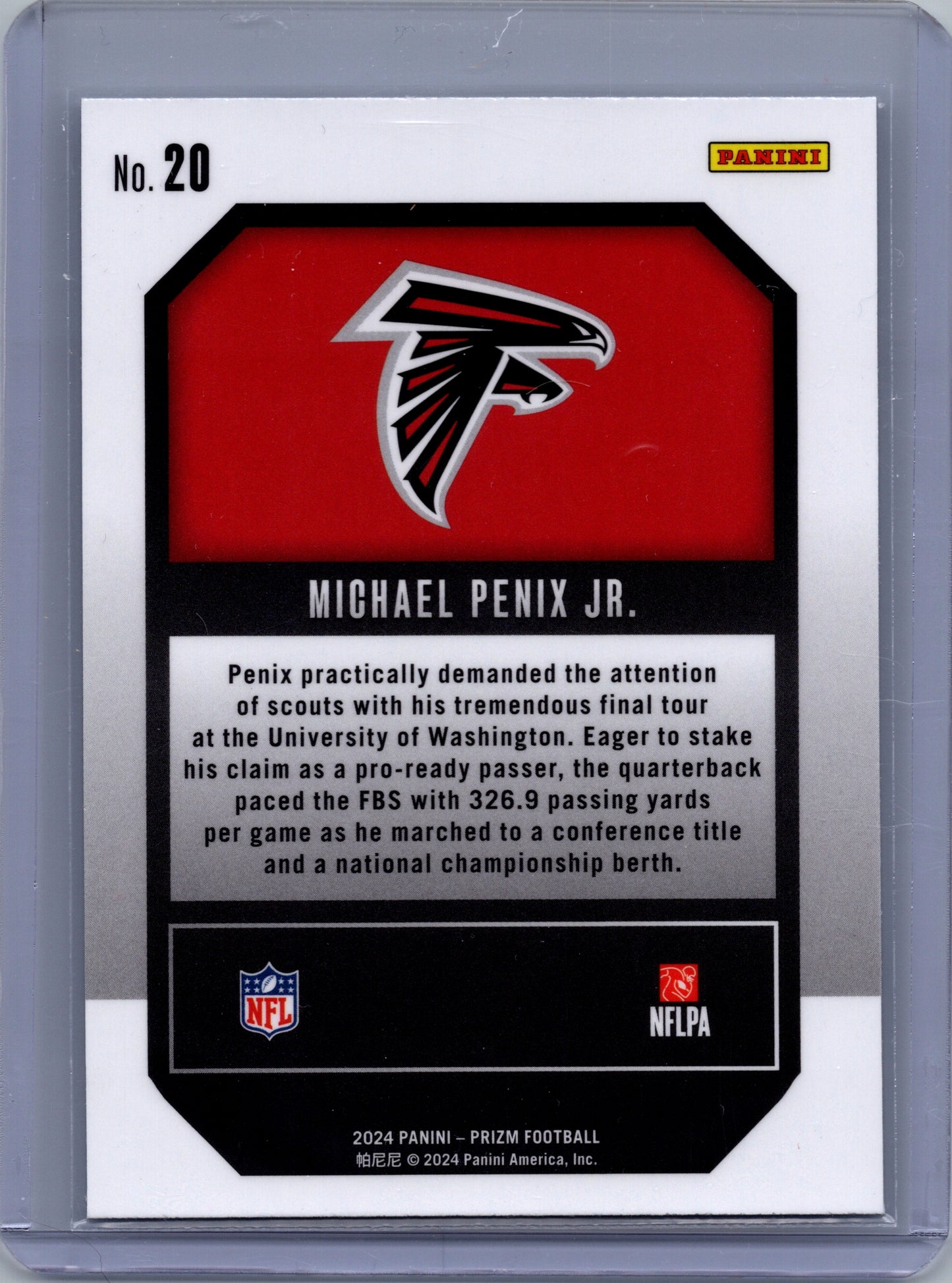 2024 Panini Prizm Football Emergent Michael Penix Jr. #20 (RC)