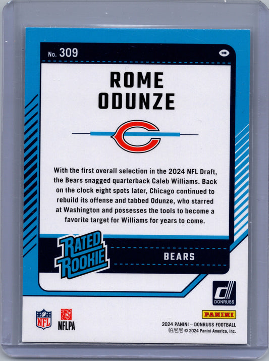 2024 Rome Odunze Panini Donruss - Rated Rookie #309 (RC)