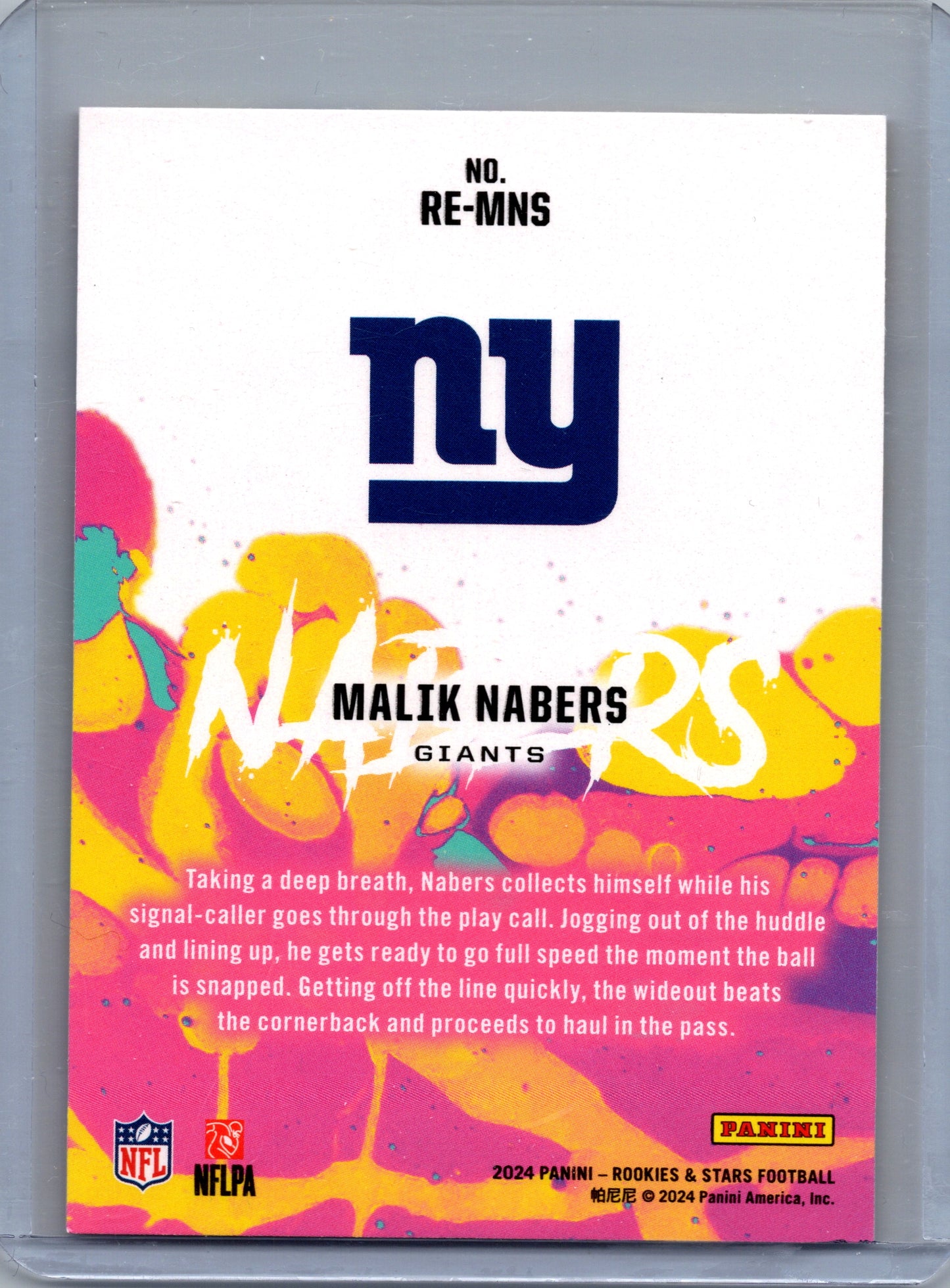 2024 Panini Rookies &amp; Stars #RE-MNS Malik Nabers Rookie Exclusive NM or Better !!