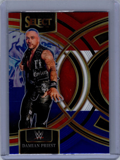 2024 Panini Select WWE Damian Priest #107 Premier Red-Blue Prizm