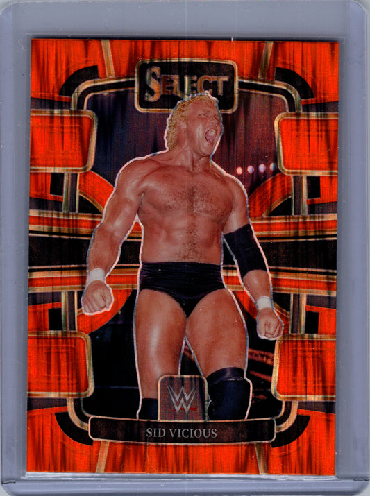 2024 Panini Select WWE Sid Vicious CONCOURSE ORANGE FLASH PRIZM Card #35