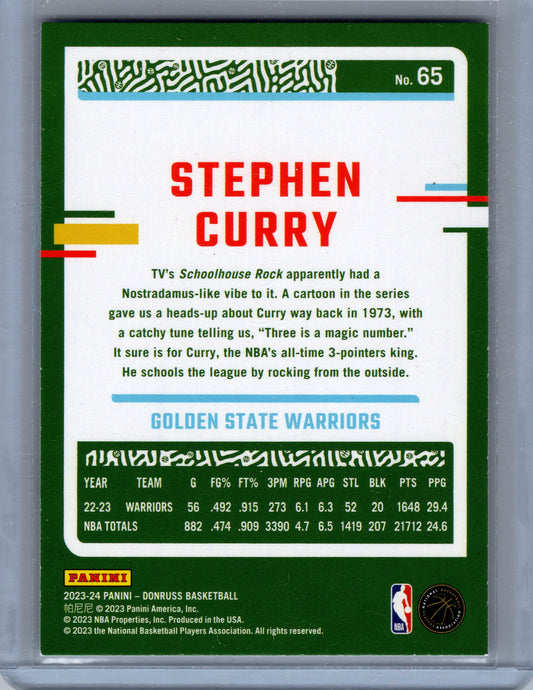 2023-24 Panini Donruss Basketball #65 Stephen Curry Golden State Warriors