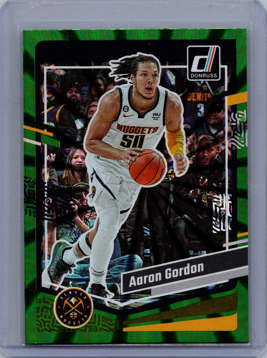 2023-24 Panini Donruss Basketball #38 Aaron Gordon Green Holo Laser