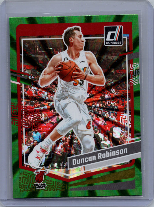 2023-24 Panini Donruss Basketball #121 Duncan Robinson Green Laser Holo