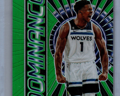 2023-24 Panini Prizm Dominance #15 Anthony Edwards Green Dominance