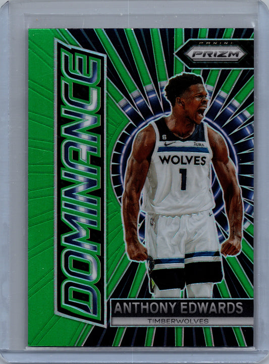 2023-24 Panini Prizm Dominance #15 Anthony Edwards Green Dominance