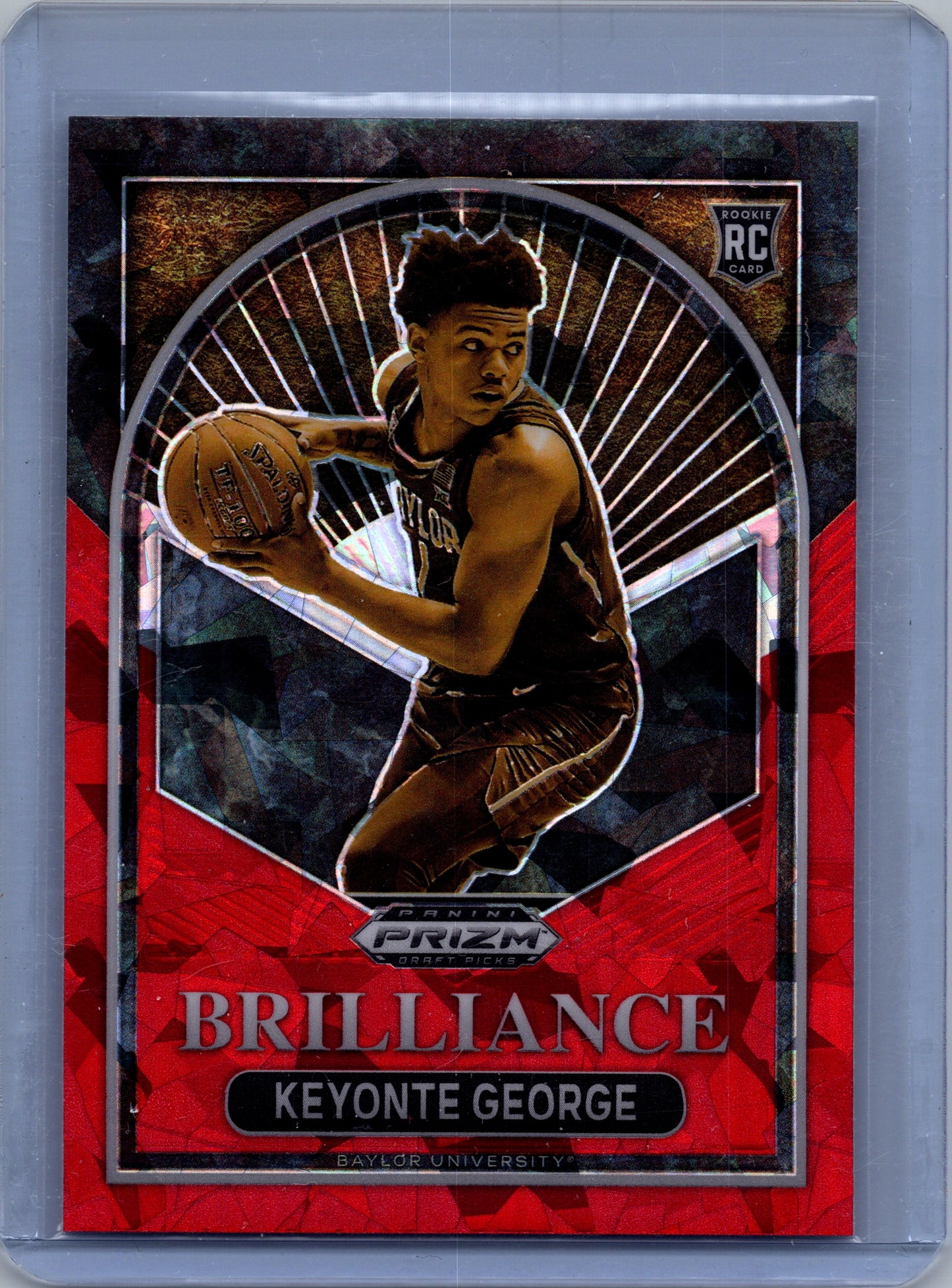 2023 Prizm Draft Picks #14 Keyonte George RC RED CRACKED ICE