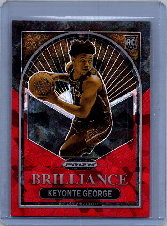 2023 Prizm Draft Picks #14 Keyonte George RC RED CRACKED ICE