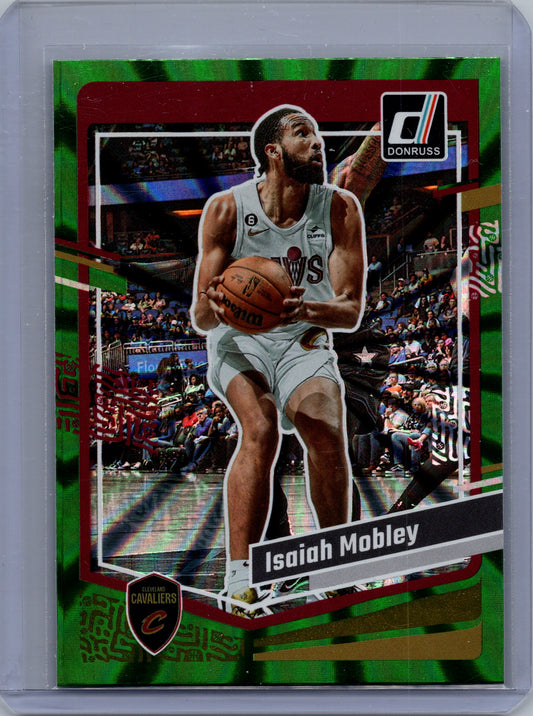 2023-24 Panini Donruss Basketball #66 Isaiah Mobley Green Laser Holo