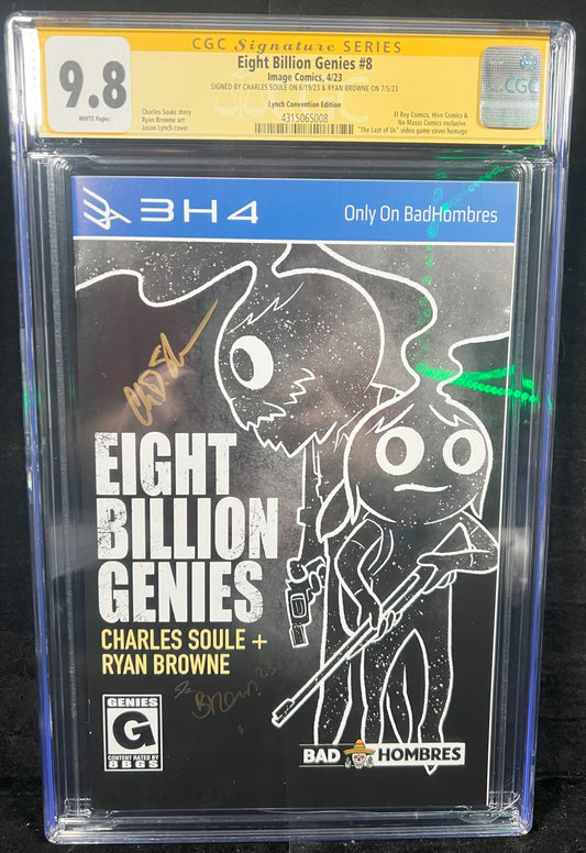 Eight Billion Genies #8 2023 Last Of US Homage Lynch LTD 444 CGC 9.8 Signed 2x