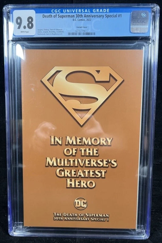 DEATH OF SUPERMAN 30TH ANNIVERSARY SPECIAL #1 - 9.8 CGC! JURGENS POLYBAGGED CVR!